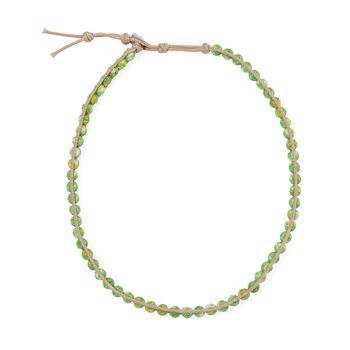 Flexible gr&uuml;n-gelbe Regenblumen-Yuhua-Quarzit Halskette - 80 ct.