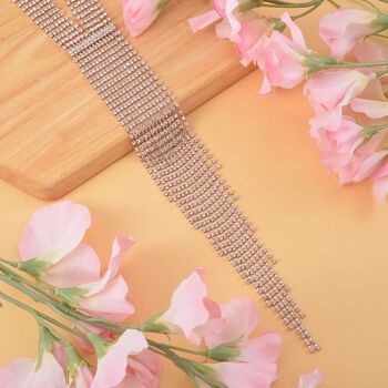 Designer inspirierte Kristall-Halskette, ca. 45 cm