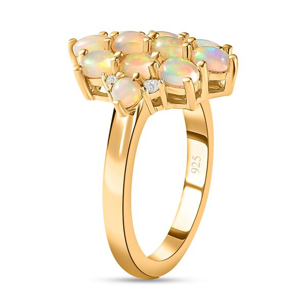 Nat&uuml;rlicher, &auml;thiopischer Welo Opal und Zirkon-Ring - 1,32 ct. image number 5