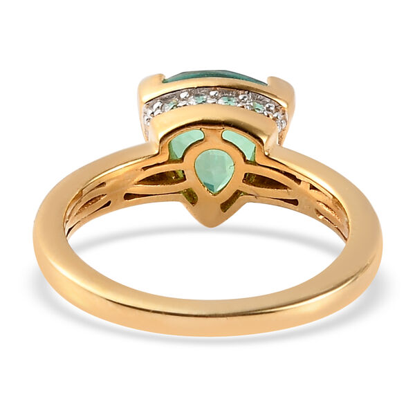 Pfau Triplett Quarz und wei&szlig;er Zirkon-Ring - 2,09 ct. image number 6