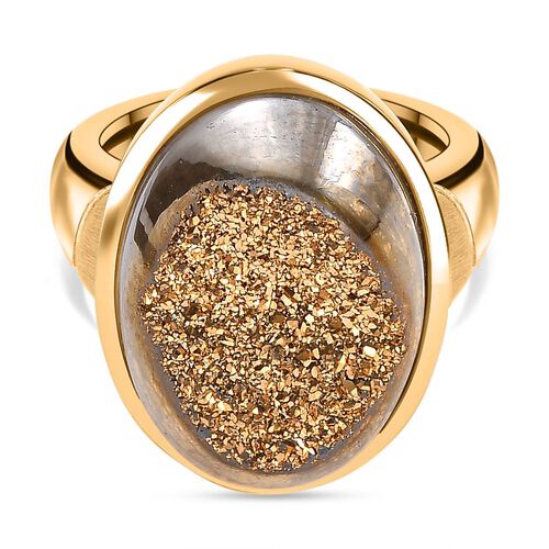 Goldener Drusy Quarz Ring - 9,45 ct. image number 0