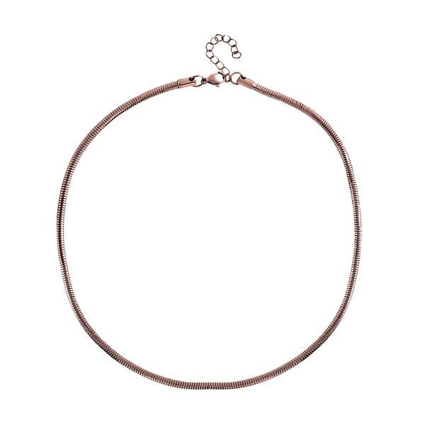 Designer Stil - Halskette, Roséfarbene Edelstahl, ca. 50 cm, ca. 16,80g image number 0