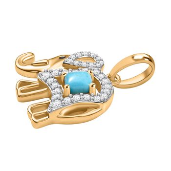 D'Joy Sleeping Beauty T&uuml;rkis und Zirkon Anh&auml;nger - 0,67 ct.