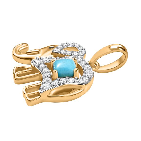 D'Joy Sleeping Beauty T&uuml;rkis und Zirkon Anh&auml;nger - 0,67 ct. image number 4