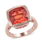 Padparasha Triplett Quarz Solitär Ring 925 Silber Rose Gold-Überzug image number 3