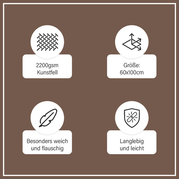 Kunstfell Teppich L&auml;ufer in wei&szlig; image number 6