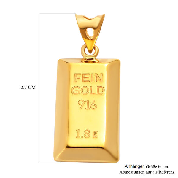 Goldbarren Anhänger, 916 Gold ca. 1,80g image number 6