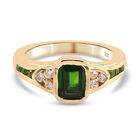 Natürlicher Chromdiopsid Ring 925 Silber vergoldet (Größe 16.00) ca. 1,21 ct