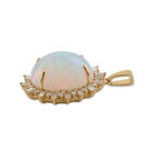 ILIANA äthiopischer Opal und Diamant Halo-Anhänger image number 2