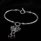 Royal Bali Kollektion - Rubin-Armband, Fissure gefüllt, 19 cm, mit Schmetterling Charme, 925 Silber ca. 2.40 ct image number 1