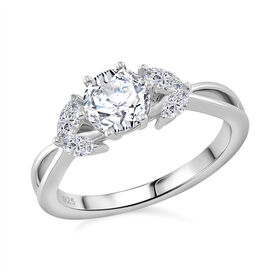 Moissanit und Zirkon Ring - 1,17 ct.