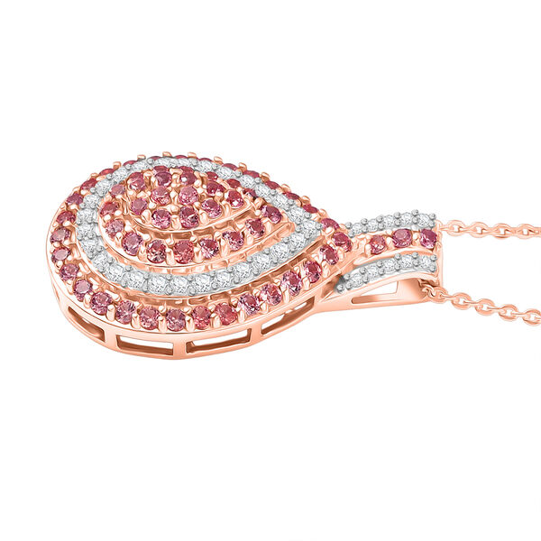 D'Joy AAA Padparadscha Saphir und Zirkon Ohrringe und Anh&auml;nger mit 50cm Kette image number 5