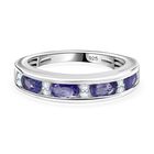 Tansanit, Weißer Zirkon Ring 925 Silber rhodiniert (Größe 16.00) ca. 1,04 ct