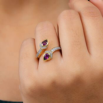 AAA Radiant Ember Granat und Zirkon Ring - 1,40 ct.