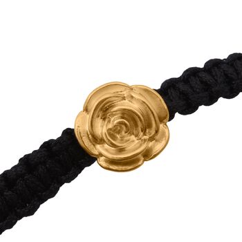 Flexibles Fadenarmband mit G&auml;nsebl&uuml;mchen-Anh&auml;nger in 999 Gold, 19cm