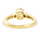 AAA Turkizit und weißer Diamant Ring, 925 Silber Gelbgold Vermeil  ca. 0,93 ct image number 5