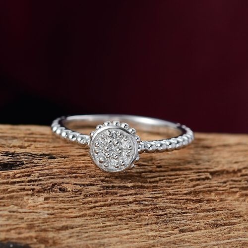 Lab Grown Diamant SI Ring 925 Silber rhodiniert (Größe 17.00) ca. 0,15 ct image number 1