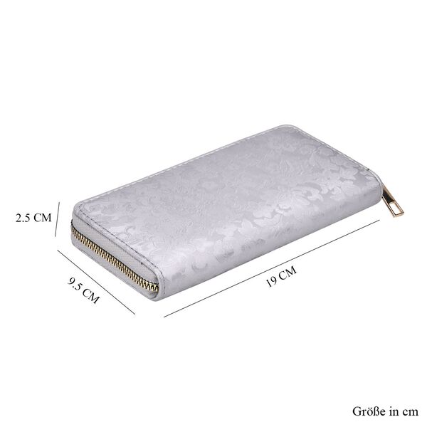 Brieftasche mit Renaissance-Pr&auml;gung und RFID-Schutz, 20x10x3 cm, Silber image number 7