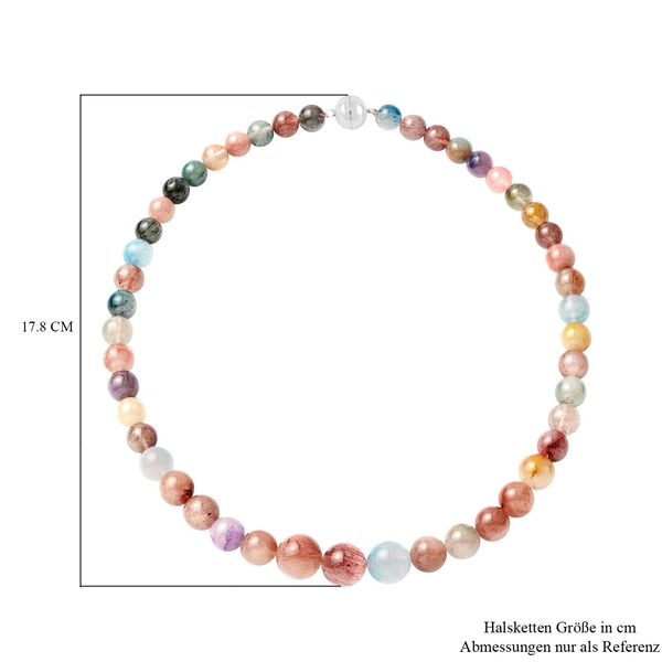 Multi Rutil Quarz Halskette, ca. 50 cm, 925 Silber rhodiniert ca. 505.00 ct image number 6