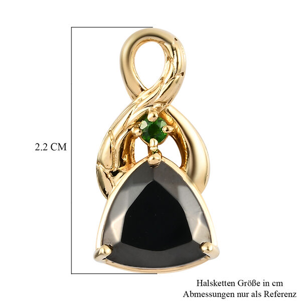 Elite Shungit und Nat&uuml;rlicher Chromdiopsid Anh&auml;nger 925 Silber vergoldet ca. 2,31 ct image number 6