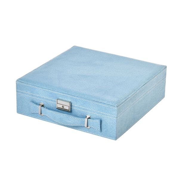 2-lagiges Schmuckkästchen mit herausnehmbarem Tablett, Blau image number 2