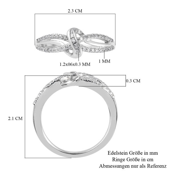Diamant Ring 925 Silber Platin-Überzug image number 7