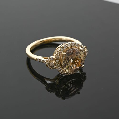 AAA Turkizit, Weißer Diamant Ring 585 Gold (Größe 17.00) ca. 4,00 ct image number 1