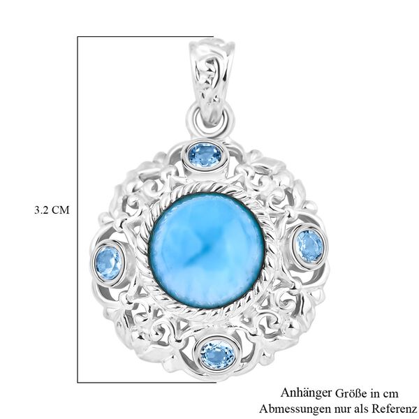 Royal Bali Kollektion- Larimar und blauer Topas-Anh&auml;nger - 5,42 ct. image number 6