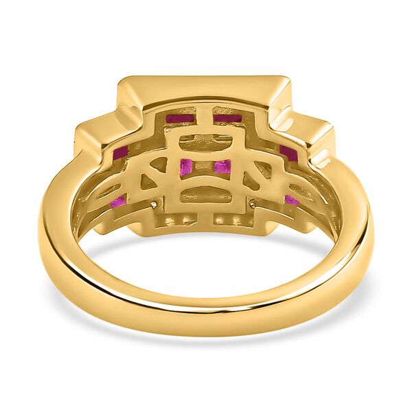 Afrikanischer Rubin-Ring, (Fissure gefüllt), 925 Silber Gelbgold Vermeil image number 6