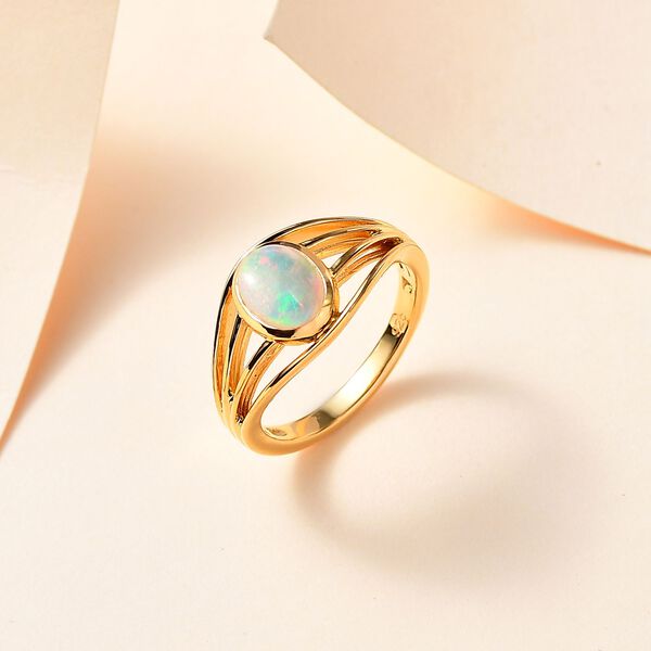 Nat&uuml;rlicher, &auml;thiopischer Welo Opal-Ring, 0,77 ct. image number 2