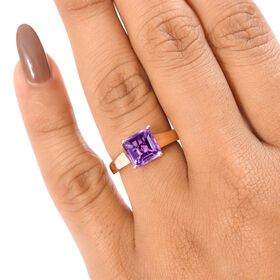 D'Joy AAA Rose De France Amethyst Ring 925 Silber 750 rosévergoldet (Größe 17.00) ca. 2,53 ct
