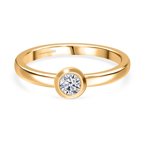 LUXURIANT DIAMOND - Lab Grown Diamant VS-EF Ring 925 Silber 750 Gelbgold Vermeil (Gr&ouml;&szlig;e 20.00) ca. 0,25 ct image number 0
