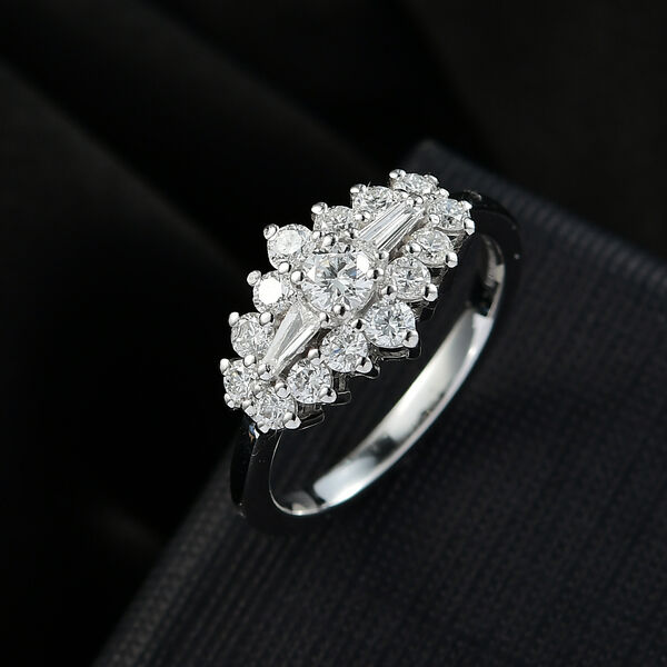 LUXURIANT DIAMOND - Lab Grown Diamant SI-GH SGL zertifiziert Ring 925 Silber rhodiniert (Gr&ouml;&szlig;e 17.00) ca. 1.00 ct image number 2