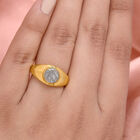 Meteorit Ring 925 Silber vergoldet  ca. 3,32 ct image number 2