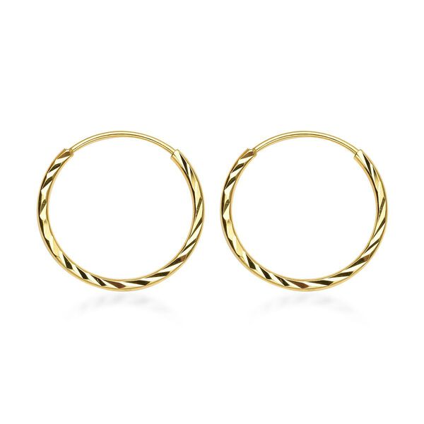 Diamantschliff Creolen in 999 Gelbgold, 1,65g image number 5