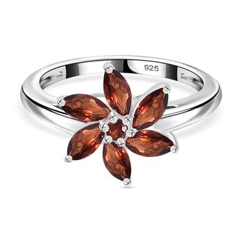 Roter Granat Ring, 925 Silber (Gr&ouml;&szlig;e 16.00), ca. 1.16 ct