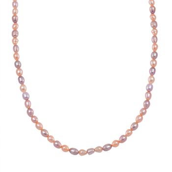 Mehrfarbige S&uuml;&szlig;wasser Perle (6-10 mm) Halskette ca. 45 cm 925 Silber vergoldet