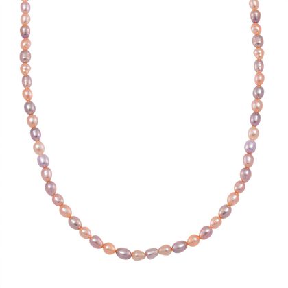 Mehrfarbige S&uuml;&szlig;wasser Perle (6-10 mm) Halskette ca. 45 cm 925 Silber vergoldet