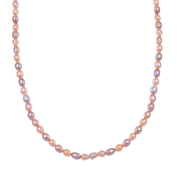 Mehrfarbige S&uuml;&szlig;wasser Perle (6-10 mm) Halskette ca. 45 cm 925 Silber vergoldet