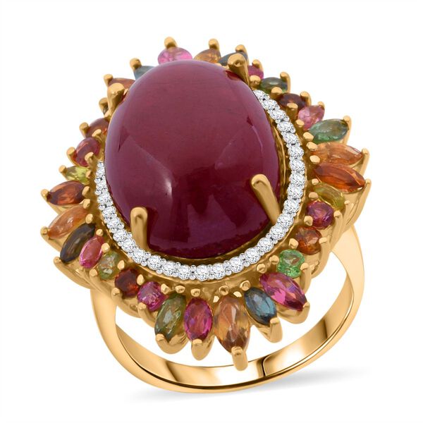 Afrikanischer Rubin, Zirkon und Multi-Turmalin Ring - 23,41 ct. image number 0