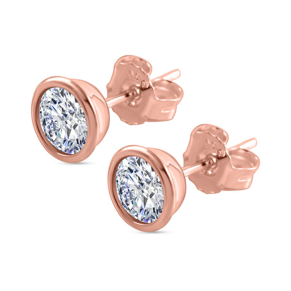 LUSTRO STELLA  Zirkonia Ohrringe, 925 Silber Roségold Vermeil - 2,30 ct. image number 2