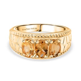 Citrin Ring Edelstahl vergoldet (Größe 19.00) ca. 1,43 ct