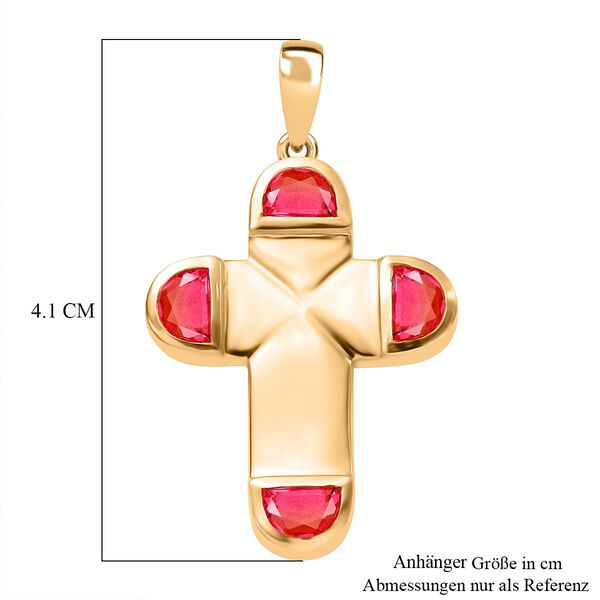 Sunset Triplett Quarz Kreuz Anh&auml;nger - 2,37 ct. image number 6