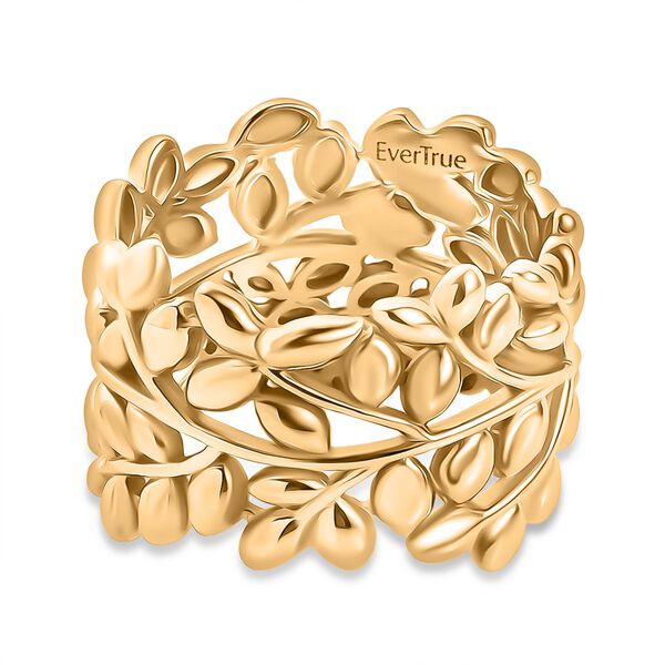 Blatt Bandring im Designer-Stil in Goldton image number 5