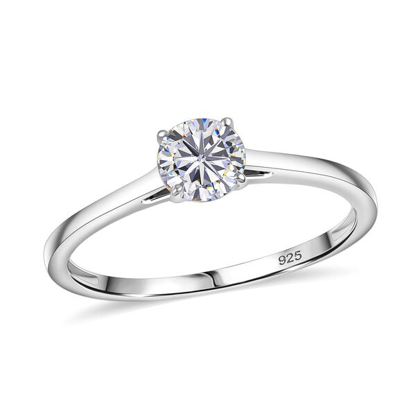 Moissanit Ring, 925 Silber rhodiniert - 0,46 ct. image number 3