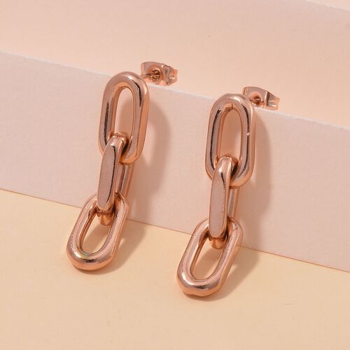 Reiner Edelstahl IP Rosa PlattierungOhrringe ca. 9,00g image number 1