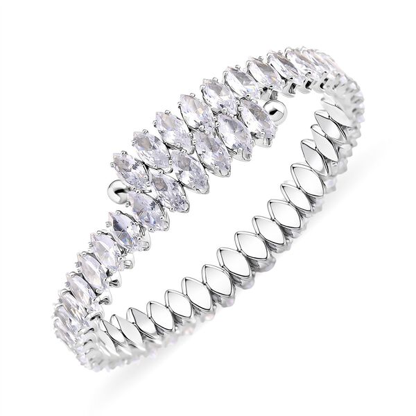 Wei&szlig;er Zirkonia Armreif ca. Flexibles cm Nickelfreies Messing image number 3