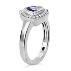 Tansanit und Zirkon Ring 925 Silber platiniert  ca. 1,01 ct image number 4
