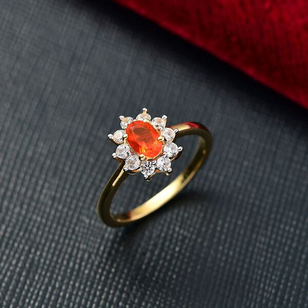 D'Joy AAA Blaze Feueropal und Zirkon Ring - 0,83 ct. image number 2