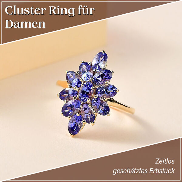 AAA Tansanit Ring, 375 Gold, (Größe 19.00) ca. 2.94 ct image number 2